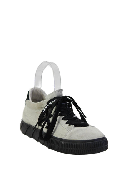 Off White Womens Suede Graphic Platform Low Top Tied Sneakers White Size EUR 36