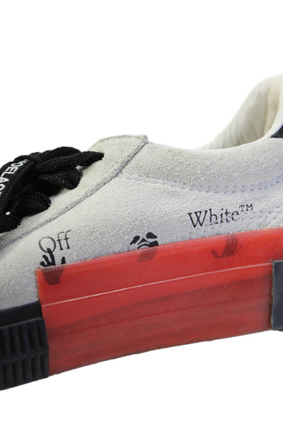 Off White Womens Suede Graphic Platform Low Top Tied Sneakers White Size EUR 36