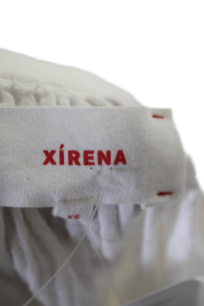 Xirena Womens Cotton Short Sleeve Button Up Pullover T-Shirt Top White Size XS