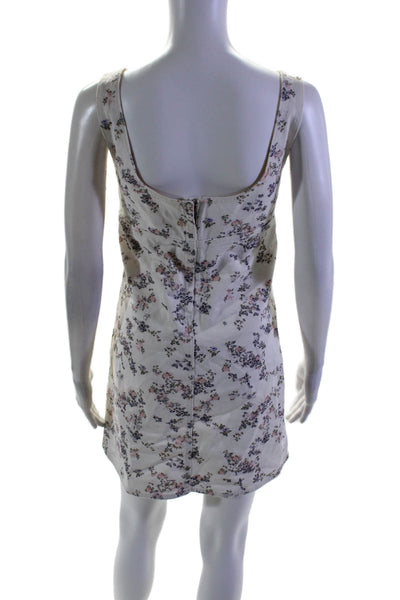 Rag & Bone Jean Womens Sleeveless Square Neck Floral Print Dress White Small