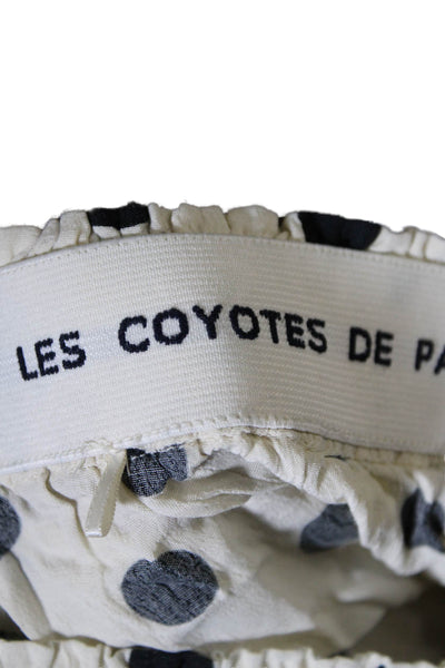 Les Coyotes De Paris Girls  Tapered Leg Spotted Elastic Waist Pants White 16