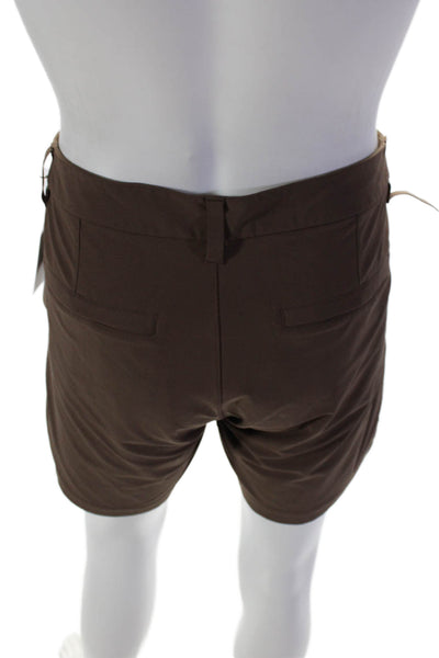 Lululemon Mens Solid Flat Front Casual Shorts Brown Size 34