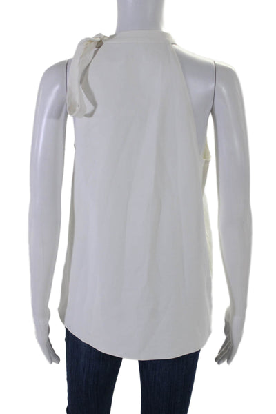 Tibi Womens Round Neck Sleeveless Pullover Tank Top Blouse White Size 4