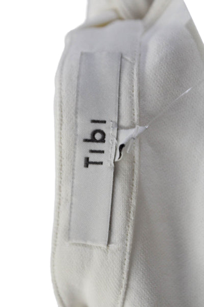 Tibi Womens Round Neck Sleeveless Pullover Tank Top Blouse White Size 4