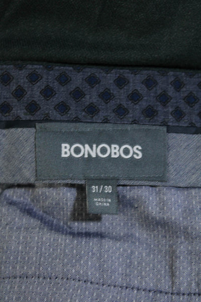 Bonobos Womens Flat Front Zip Tapered Leg Dress Pants Green Size 31