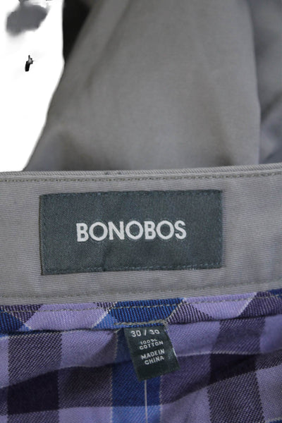 Bonobos Mens Zip Front Four Pocket Tapered Leg Casual Pants Gray Size 30x30