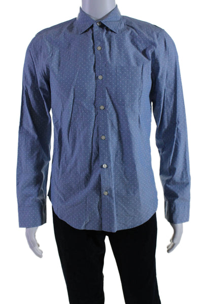 Bonobos Mens Long Sleeve Collared Button Down Shirt Blue Size Small