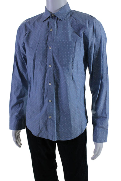 Bonobos Mens Long Sleeve Collared Button Down Shirt Blue Size Small