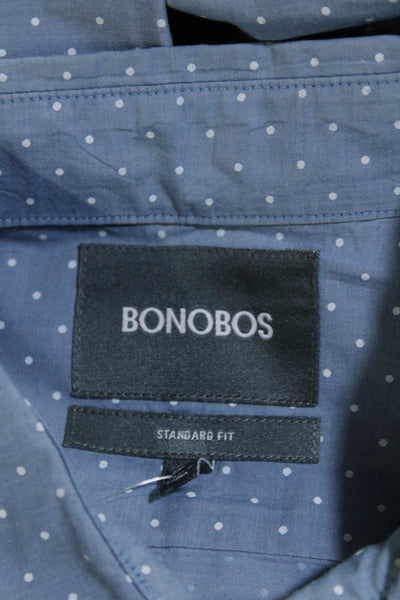 Bonobos Mens Long Sleeve Collared Button Down Shirt Blue Size Small