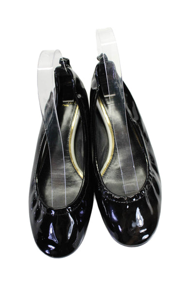 Lanvin Women's Round Toe Patent Leather Flats Black Size 7