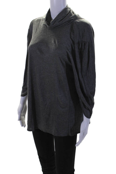 Fendi Womens Dark Gray Turtleneck 3/4 Sleeve Knit Blouse Top Size 46