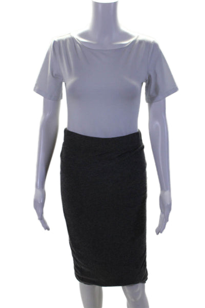 Graham & Spencer Womens Elastic Waistband Knit Pencil Skirt Gray Size Medium