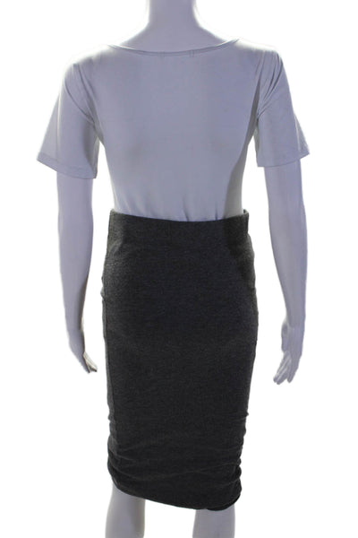 Graham & Spencer Womens Elastic Waistband Knit Pencil Skirt Gray Size Medium