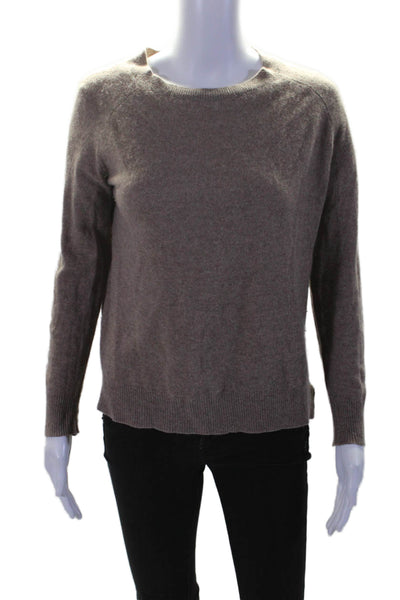 360 Sweater Womens Long Sleeve Scoop Neck Cashmere Sweater Brown Size Medium