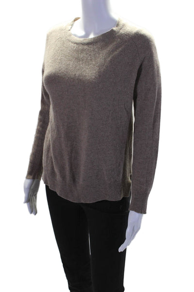 360 Sweater Womens Long Sleeve Scoop Neck Cashmere Sweater Brown Size Medium