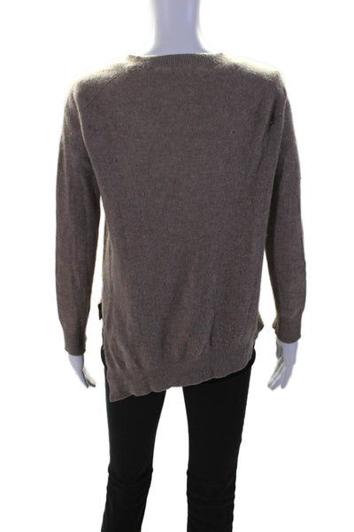 360 Sweater Womens Long Sleeve Scoop Neck Cashmere Sweater Brown Size Medium