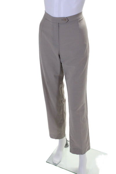 Peserico Womens Wool Flat Front Mid-Rise Straight Leg Pants Trousers Tan Size 40