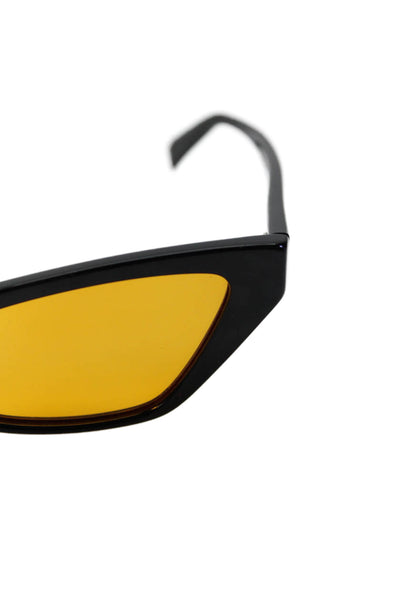 Alan Mikli Womens Le Matin Cats Eye Sunglasses Black Yellow Plastic