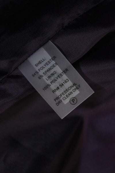 Calvin Klein Womens Faux Suede Full Zip Long Sleeve Jacket Plum Purple Size 6