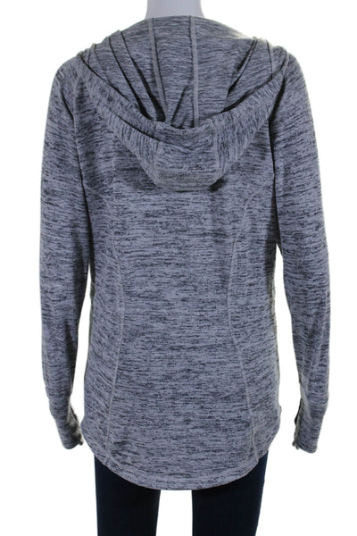 Athleta Women's Hood Long Sleeves Full Zip Pockets Sweatshirt Gray Size XS