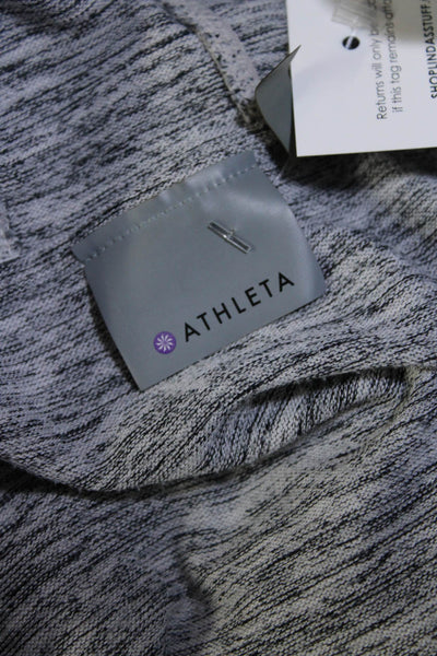 Athleta Women's Hood Long Sleeves Full Zip Pockets Sweatshirt Gray Size XS