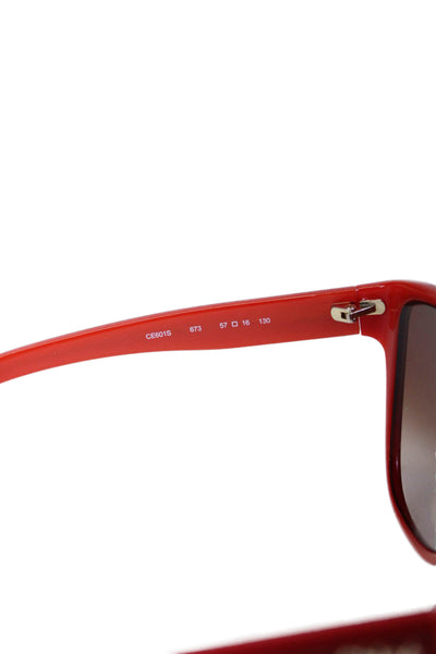 Chloe Womens Gold Tone Oval Lens Pull On Cat Eye Sunglasses Red Coral CE601S