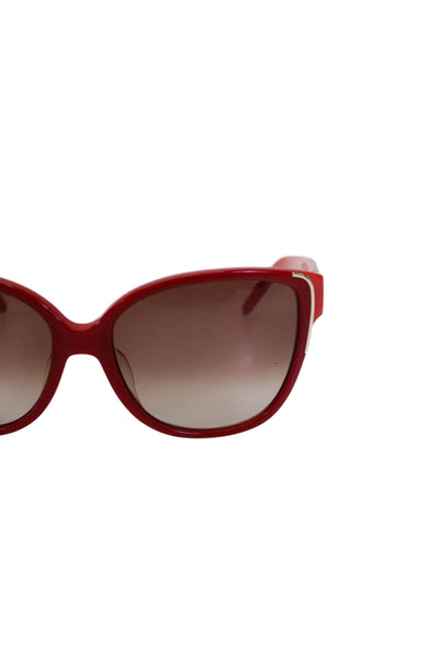 Chloe Womens Gold Tone Oval Lens Pull On Cat Eye Sunglasses Red Coral CE601S