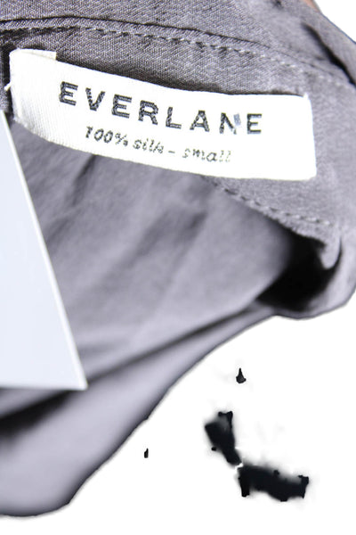 Everlane Women's Collared Long Sleeves Button Down Silk Shirt Gray Size S