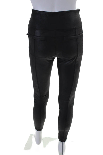 Athleta Women's High Waist Pockets Full Length Faux Leather Legging Black Size S