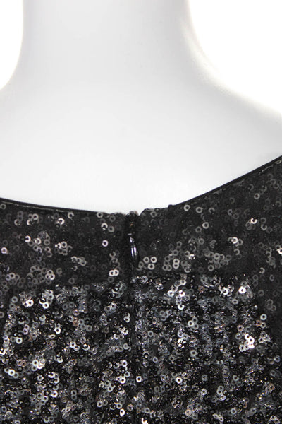 Dress the Population Women's Sleeveless Fitted Sequin Mini Dress Black Size M