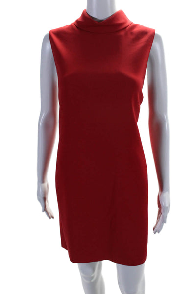 Theory Women's Sleeveless Collared Midi Dress Red Size 8