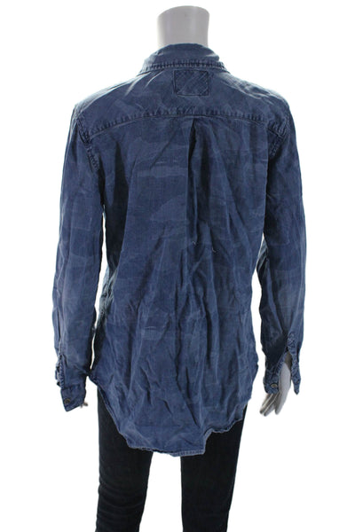 Rails Womens Blue Chambray Collar Long Sleeve Button Down Shirt Size L