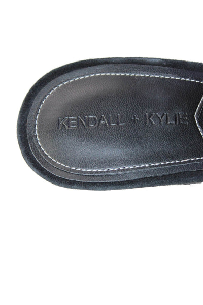 Kendall + Kylie Womens Stiletto Single Strap Slide Sandals Black Suede Size 8M