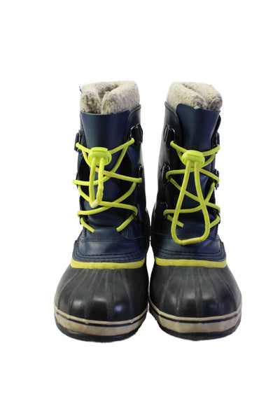 Sorel Womens Rubber Bill Lace Up Mid Calf Snow Boots Navy Blue Size 6US 36EU