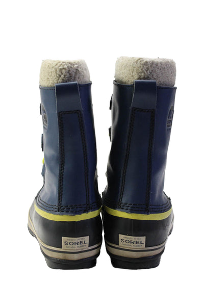 Sorel Womens Rubber Bill Lace Up Mid Calf Snow Boots Navy Blue Size 6US 36EU