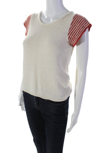 Madewell Womens Cotton Colorblock Striped Short Sleeve T-Shirt Beige Size 2XS