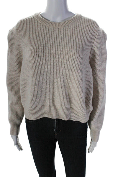 BB Dakota x Steve Madden Womens Cotton Ribbed Textured Sweater Top Beige Size XL