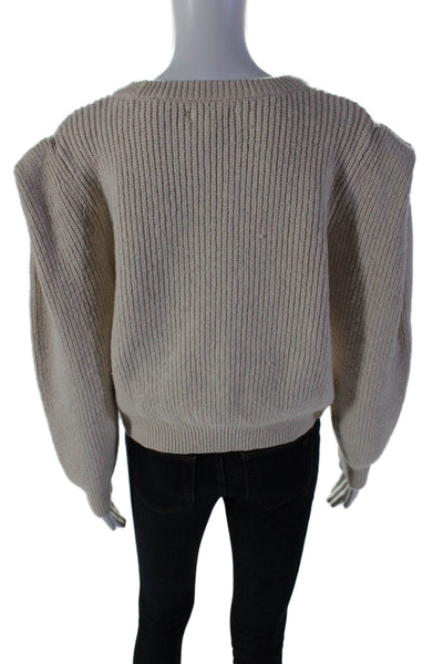 BB Dakota x Steve Madden Womens Cotton Ribbed Textured Sweater Top Beige Size XL