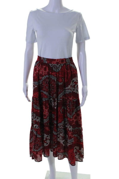 Xirena Women's Elastic Waist Pull-On Flare Floral Tiered Maxi Skirt Size XS