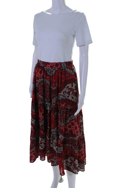 Xirena Women's Elastic Waist Pull-On Flare Floral Tiered Maxi Skirt Size XS