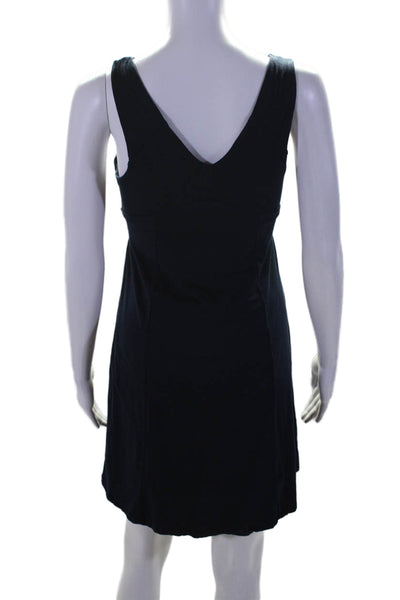 Velvet Womens Cotton Ruched Bodice V-Neck Sleeveless Mini Tank Dress Blue Size P