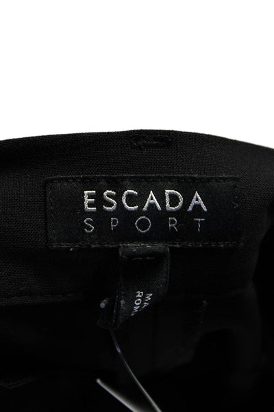 Escada Sport Womens Wool Flat Front Straight Leg Slacks Black Size 40