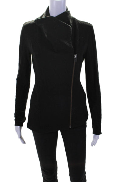 Helmut Lang Womens Long Sleeve Front Zip Light Jacket Black Size Petite