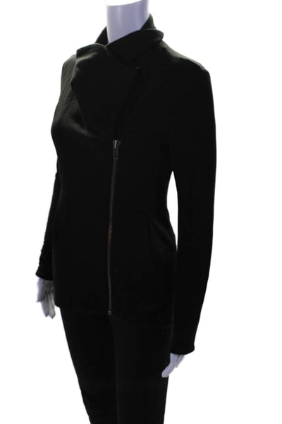 Helmut Lang Womens Long Sleeve Front Zip Light Jacket Black Size Petite