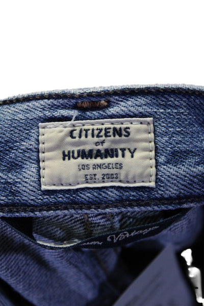 Citizens of Humanity Womens High Rise Relaxed Cora Cropped Jeans Blue Size 25