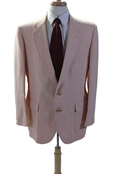 Stafford Mens Collared V-Neck Button Darted Long Sleeve Blazer Pink Size EUR 46