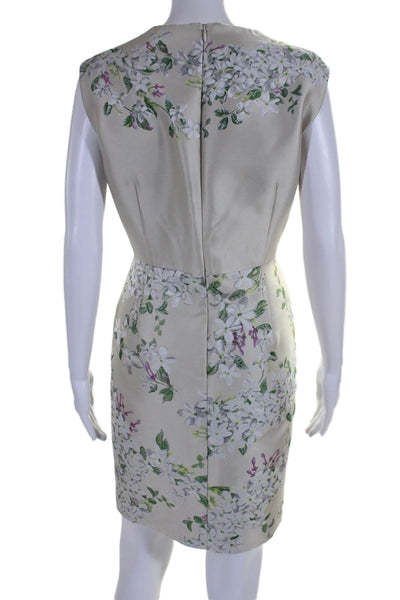 Giambattista Valli Women's Floral Sheath Dress Zip Jacket Set White Size L