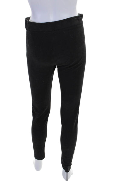 Avenue Montaigne Womens Faux Suede Pull On Skinny Leg Pants Black Size 2