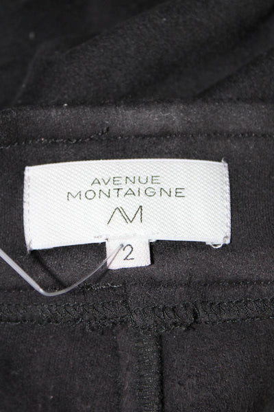 Avenue Montaigne Womens Faux Suede Pull On Skinny Leg Pants Black Size 2