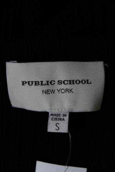 Public School Womens Button Down Cardigan Sweater Black Wool Size Small